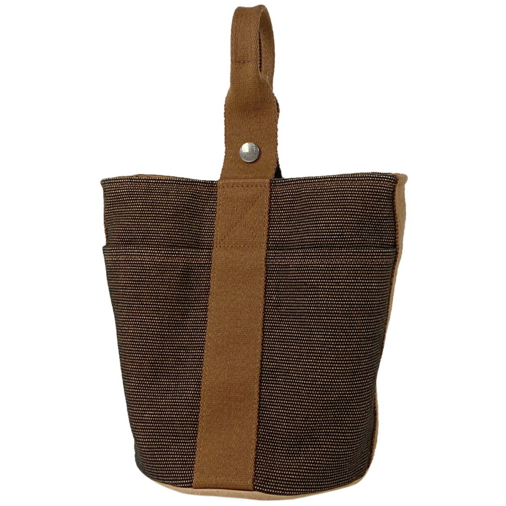 HERMES Saxo PM handbag bucket type toile ash brown